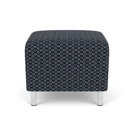 Lesro Siena Lounge Reception 1 Seat Bench, Brushed Steel, RS Night Sky Upholstery SN1001